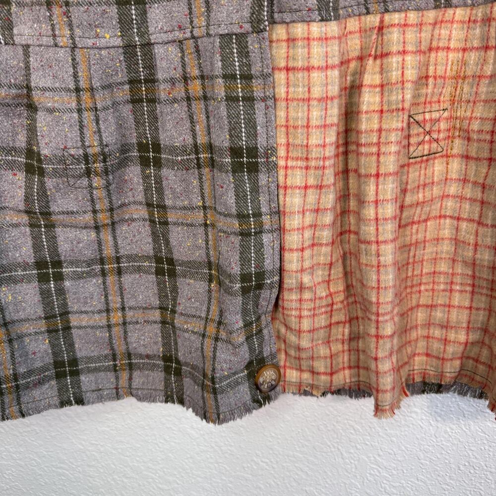 Ivy Jane Jacket Womens Small Patchwork Plaid Flannel Boho Distressed Artsy Coat - Picture 10 of 13